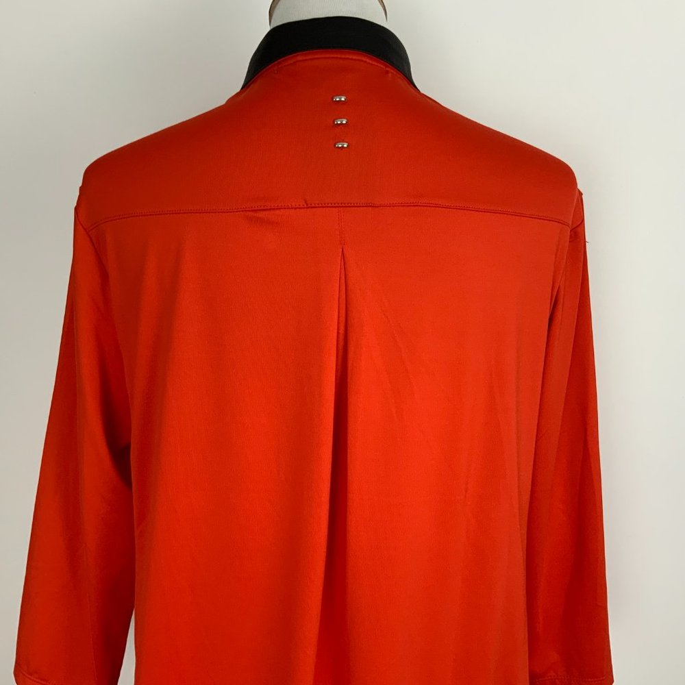 Jamie Sadock Red 1/4 Zip 3/4 Sleeve Golf Top Tee Medium - Picture 7 of 16